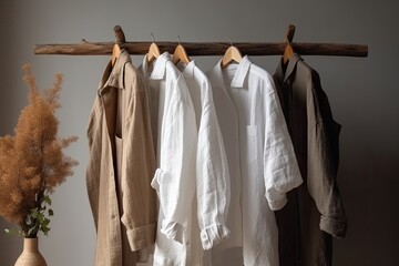 Organic Eco Clothes on a Hanger - Homemade Clothing AI generated