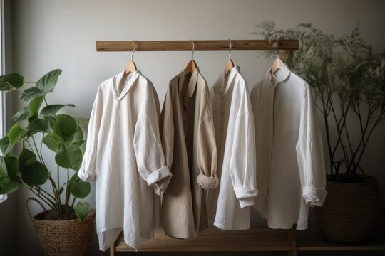 Organic Eco Clothes on a Hanger - Homemade Clothing AI generated