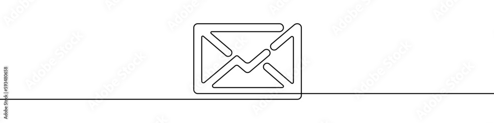 Aufkleber message icon in continuous line drawing style. line art of envelope symbol. vector illustration. abs