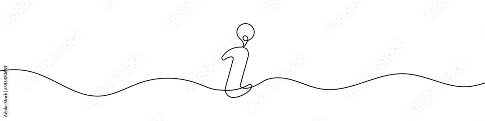Poster information symboln in continuous line drawing style. line art of information icon. vector illustrat
