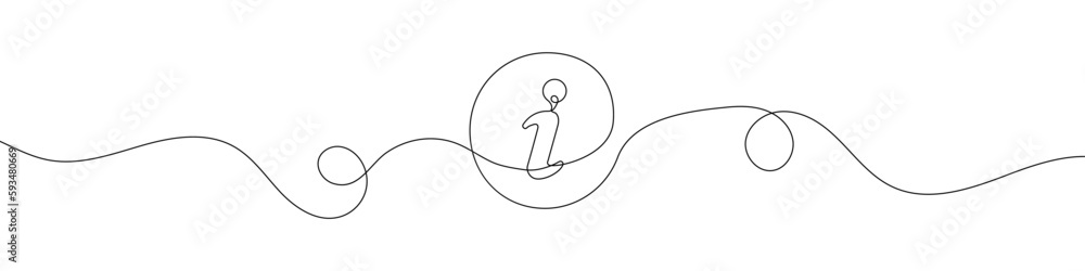 Poster information symboln in continuous line drawing style. line art of information icon. vector illustrat