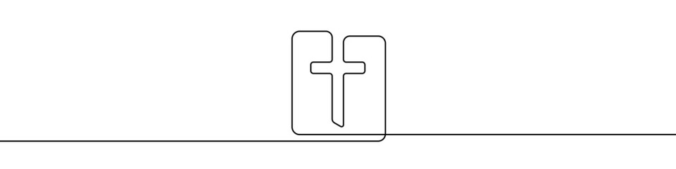 Obraz premium Church logo in continuous line drawing style. Line art of the church logo. Vector illustration. Abstract background
