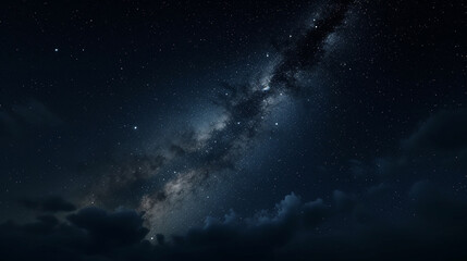 Naklejka na ściany i meble night sky with bright stars. Generative AI image.
