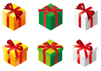 プレゼントボックスイラスト素材セット