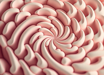 Creamy Beige Wavy Clay or Plasticine. Abstract Macro Close-Up Smooth Background. Generative AI
