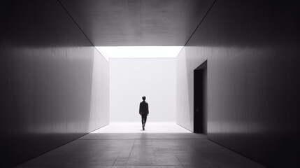 Obraz premium silhouette of a person in a doorway