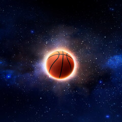 basketball on a the Planet view from space