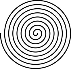 Equally spaced spiral line, editable stroke path vector illustration