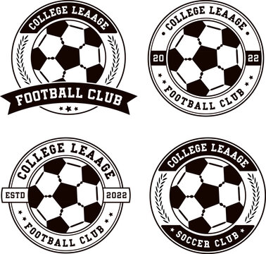 set of soccer ball badge logo design