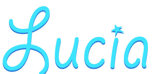 Lucia - light blue color - female name - sparkles - ideal for websites, emails, presentations, greetings, banners, cards, books, t-shirt, sweatshirt, prints

