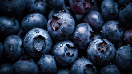 Blueberries close up. AI