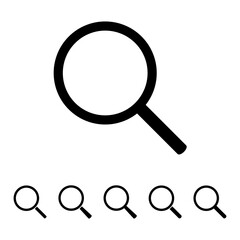 Search icon. Magnifying glass icon, vector magnifier or loupe sign.