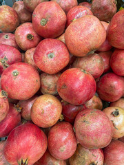 ripe pomegranate vitamins healthy nutrition as a background