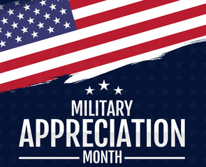 Fototapeta na wymiar National Military Appreciation Month (NMAM). celebrating every year in May. Encourages U.S. citizens to observe the month in a symbol of unity
