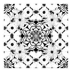 Create a Beautiful Floral Design in Your Home with a Floral Mandala Pattern Vector Black and White Design