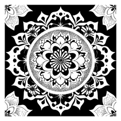 Why You Should Download this Floral Mandala Pattern Vector Black and White Design
