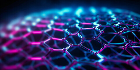 white and blue abstract image of a graphene mesh - obrazy, fototapety, plakaty