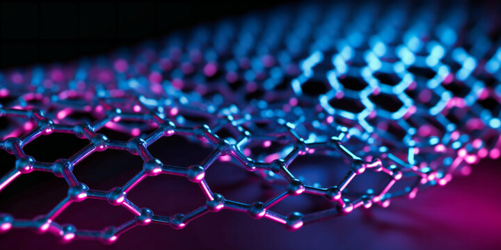 white and blue abstract image of a graphene mesh