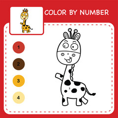 Color by number worksheet for kids learning numbers by coloring