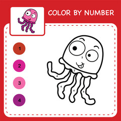 Color by number worksheet for kids learning numbers by coloring