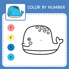 Color by number worksheet for kids learning numbers by coloring