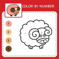 Color by number worksheet for kids learning numbers by coloring