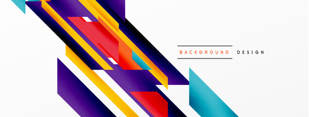 Minimal geometric abstract background. Dynamic 3d lines composition. Trendy techno business template for wallpaper, banner, background or landing