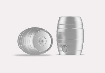 Beer Keg Mockup. 3D render