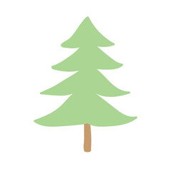 Pine tree flat icon isolated on white background for your web and mobile app design, vector illustration.