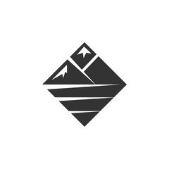 outdoor adventure mountain logo template. Icon Illustration Brand Identity. Isolated and flat illustration. Vector graphic