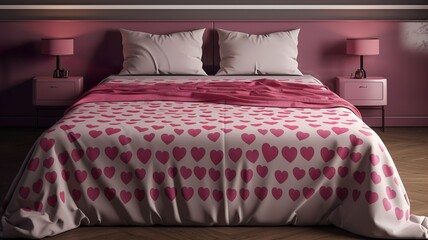 a nice blanket on the bed with pillows