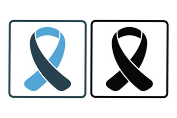 Charity ribbon icon illustration. Icon related to donation. Solid icon style. Simple vector design editable
