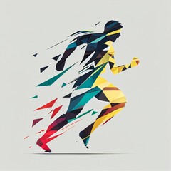 running man silhouette background style Generative AI
