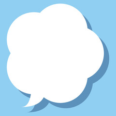 吹き出しのイラスト8【白シルエットと影】