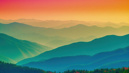 Naklejka premium abstract modern color gradients with colorful Psychic Waves, Generative AI
