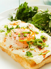 Egg toasts with salad