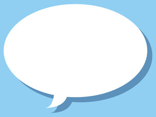 吹き出しのイラスト16【白シルエットと影】