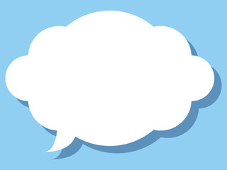 吹き出しのイラスト23【白シルエットと影】