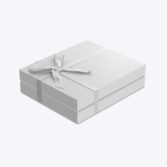 Gift Box Mockup with Bow Mockup. 3D render