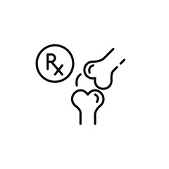 Bone, joint and ligament prescription drug. Traumatology and reumatology medicine. Pixel perfect, editable stroke