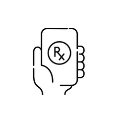 Prescription drugs in online pharmacy app. Healthcare and medicine. Pixel perfect, editable stroke line icon