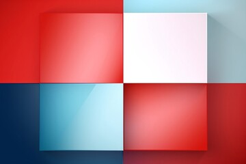 Obraz premium red blue two tone gradient abstract square with a white hue background, vector illustration. generative AI