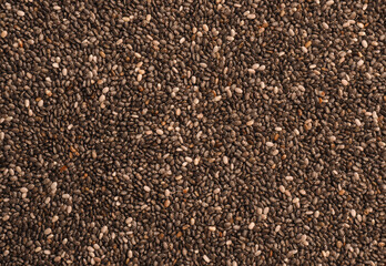 Tasty organic chia seeds using as background, healthy ingredients, super food, protein