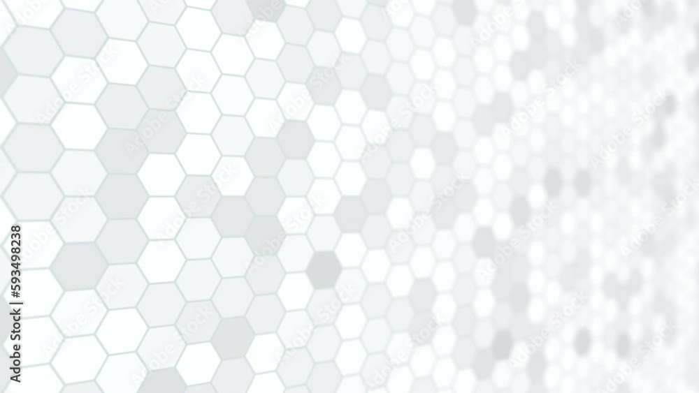 Poster abstract hexagon technology pattern seamless background animation with bokeh. loop motion graphics g