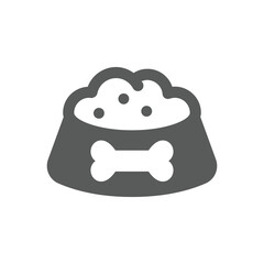 Dog food in a cup or bowl vector icon. Simple fill symbol.