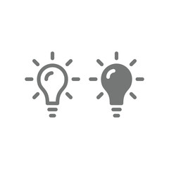 Lightbulb black vector icon. Simple bright light bulb, idea symbol.