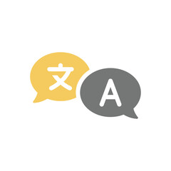 Language translation vector simple icon. Languages colorful symbol.