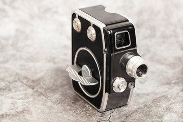 Vintage movie camera isolated on white