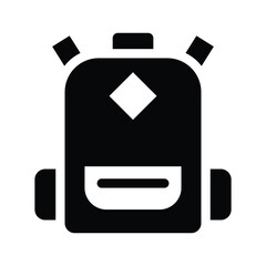 backpack solid icon illustration vector graphic