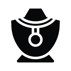 necklace solid icon illustration vector graphic